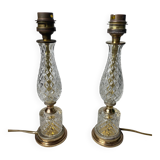 Crystal and bronze lamp bases
