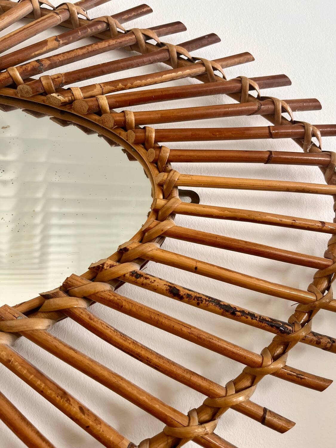 Vintage rattan mirror
