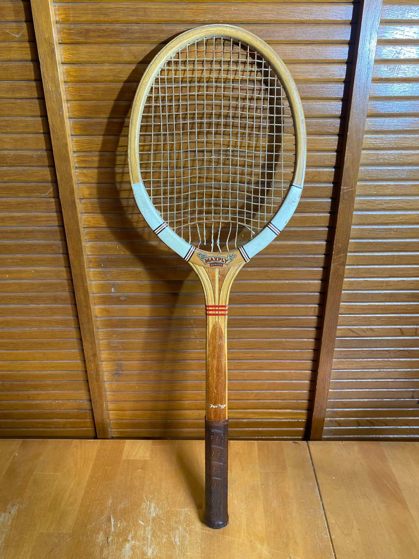 Raquette tennis ancienne dunlop maxply bois + protection sport vintage