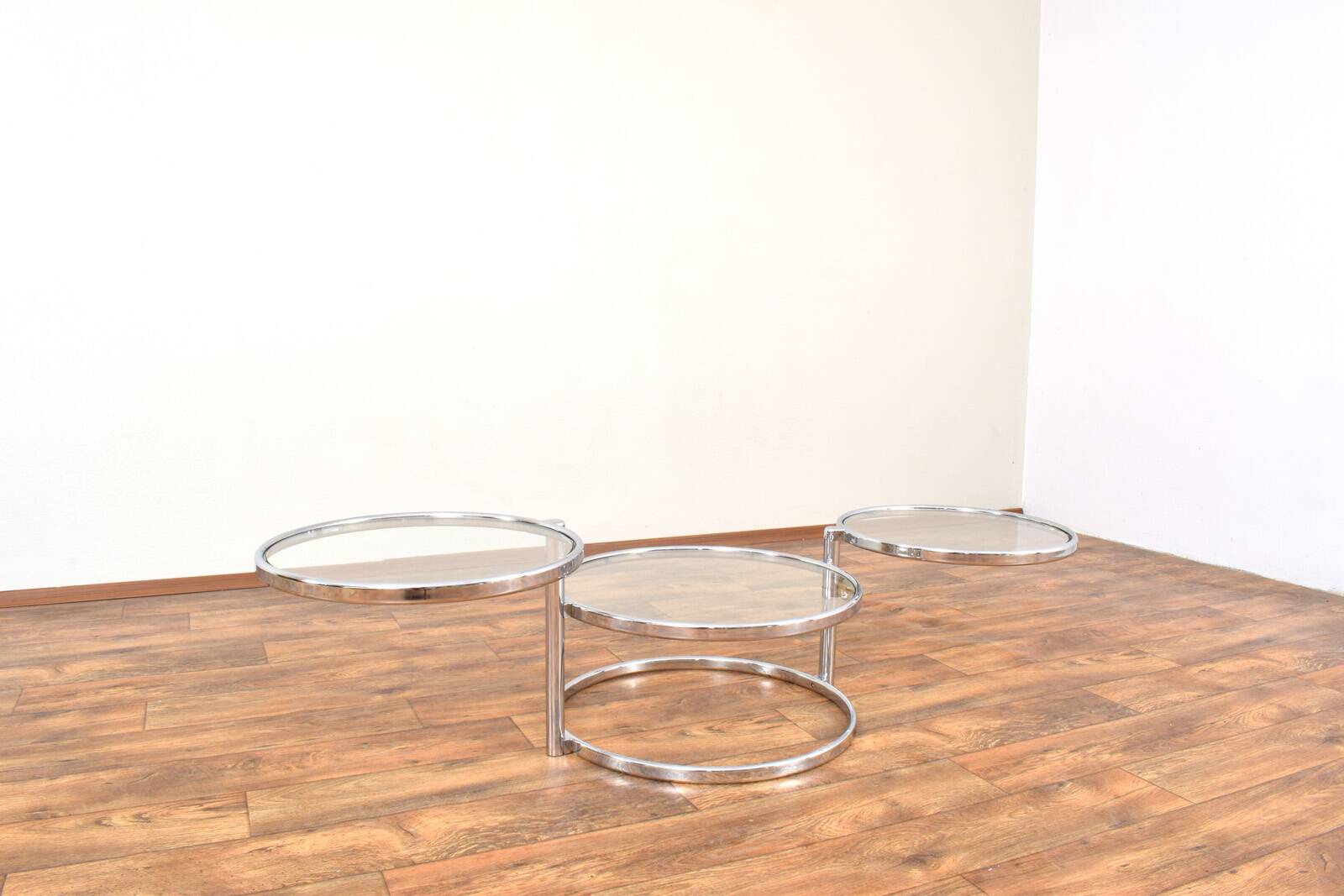 Vintage Chrome Swivel Coffee Table, 1970s