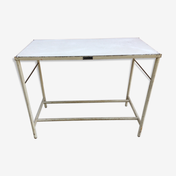Vintage administrative office 60 in white lacquered metal