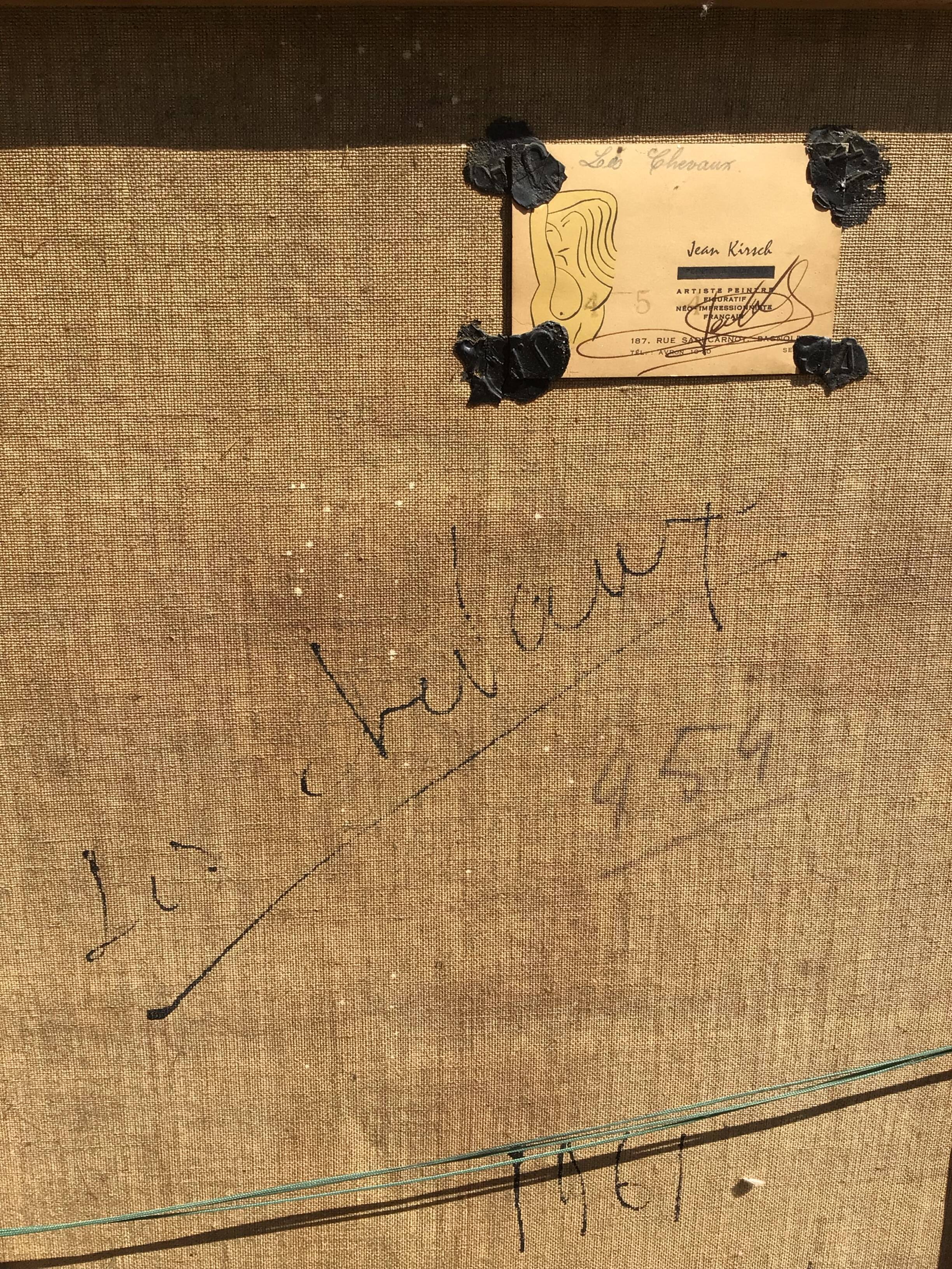 Oil on canvas Horses signed J.Kirsch 1961 (88x72)