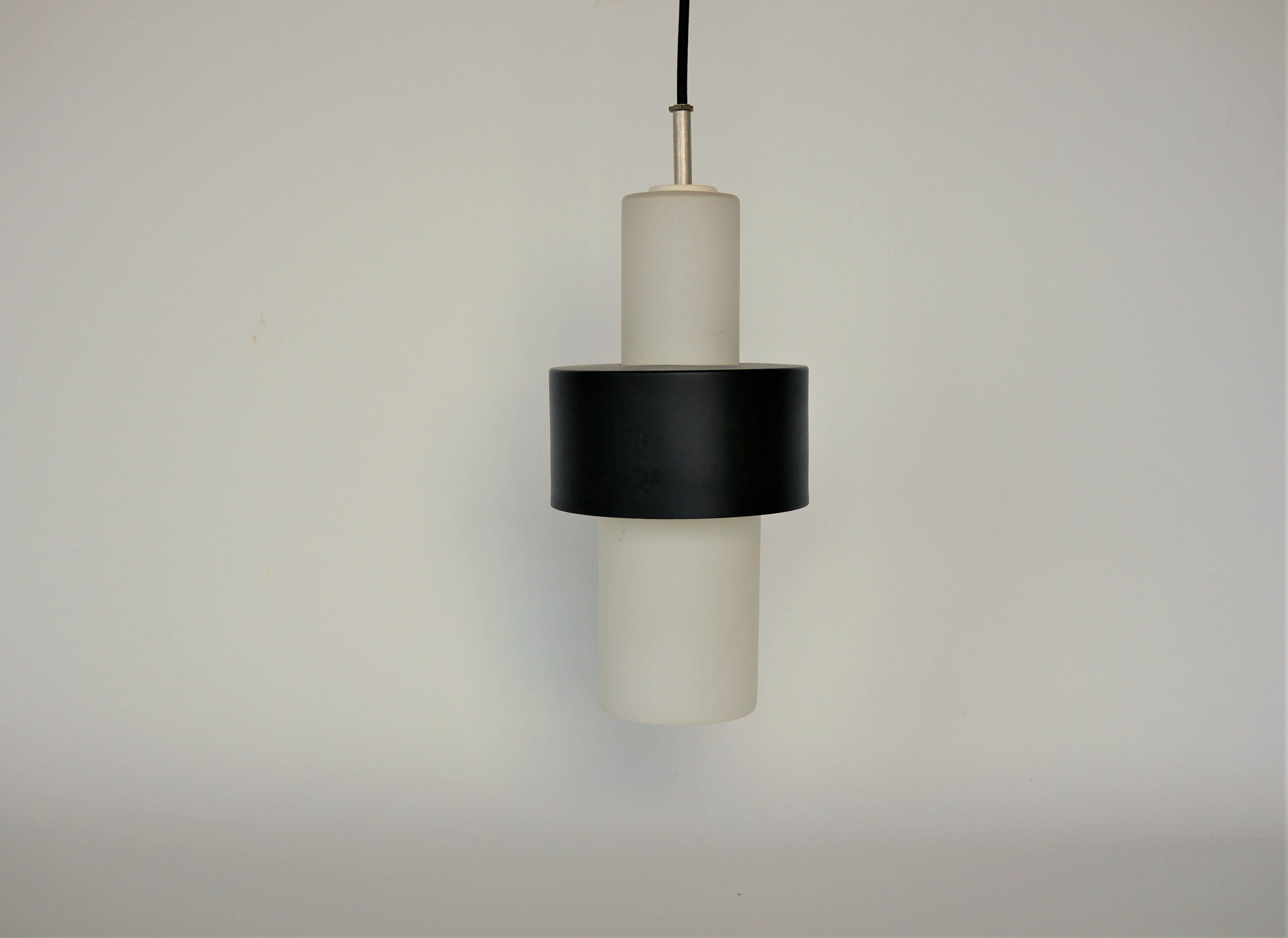 Scandinavian hanging opaline and black metal