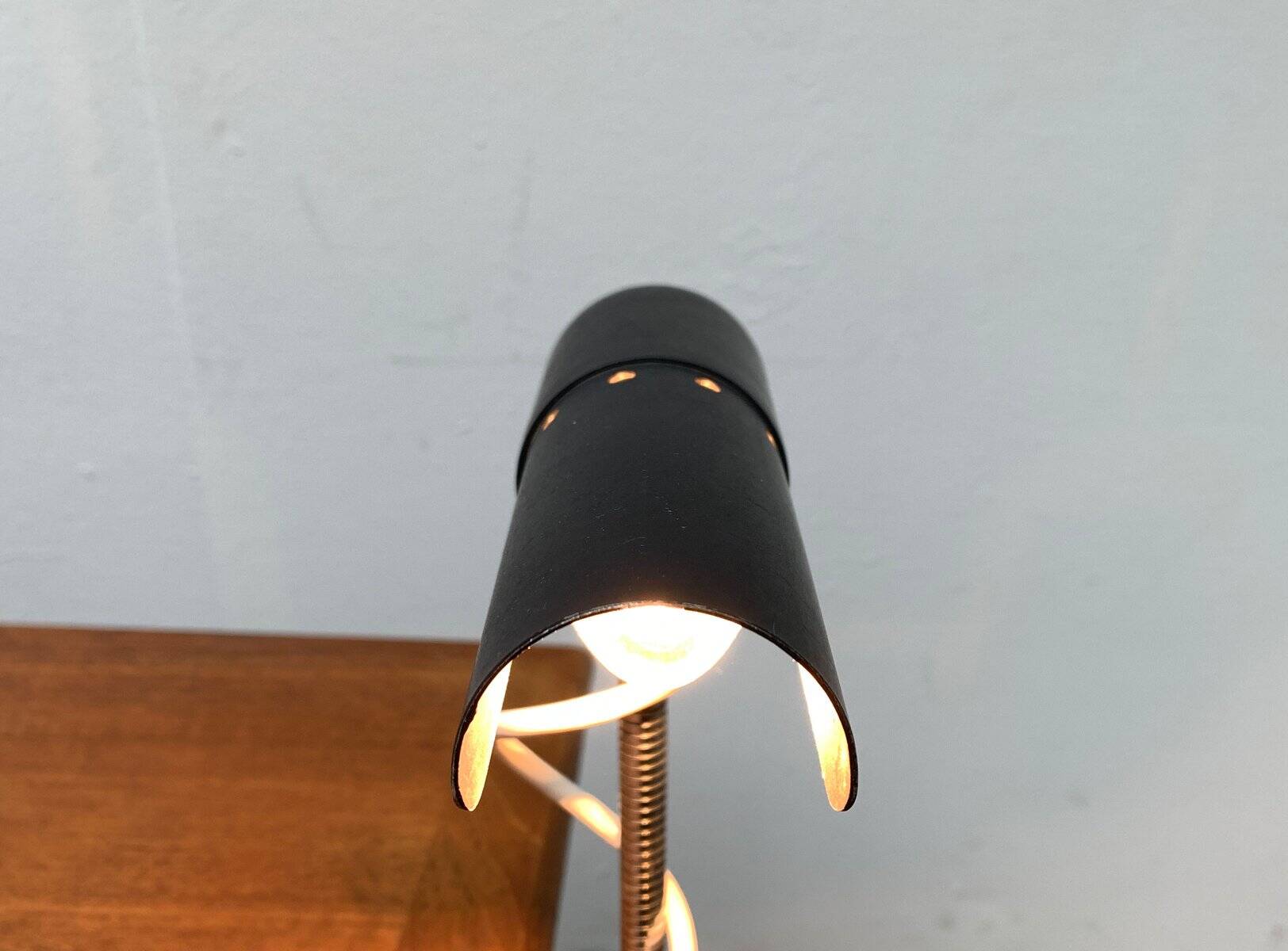Mid-century minimalist clamp table lamp, 1960s