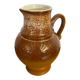 Antique strehla ceramic pitcher brown beige white interior vintage