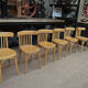 Lot de 6 anciennes chaises bistrot en hêtre courbé des années 1950