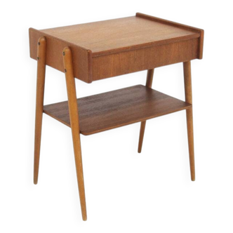 Table de chevet scandinave en teck, AB Carlströms, Suède, 1960