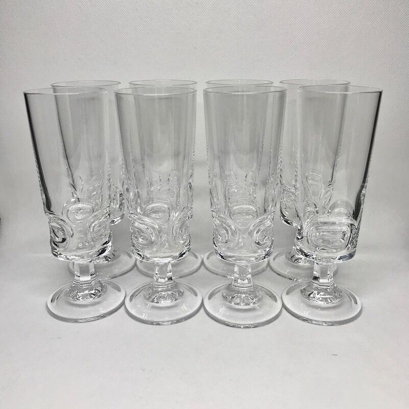 8 champagne flutes 70s
