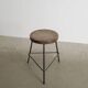 Pierre jeanneret teak and iron low bar stool for chandigarh, 1950s