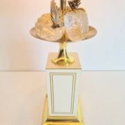 Vintage Regency Brass Crystal Fruit Table Lamp from Le Dauphin, 1970s