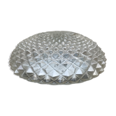 Plafonnier verre moulé transparent