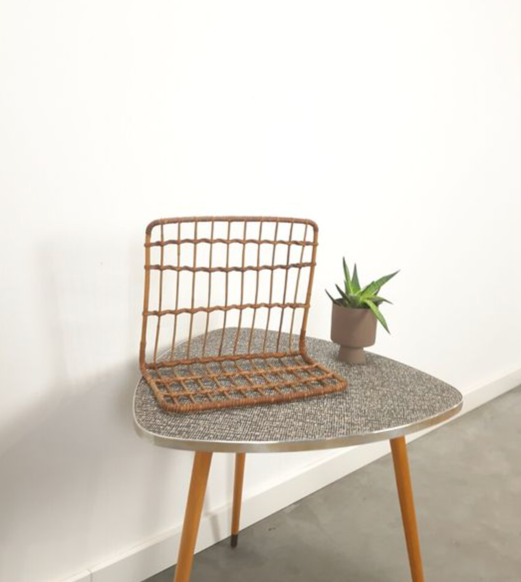 Vintage rattan wall shelf