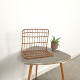 Vintage rattan wall shelf