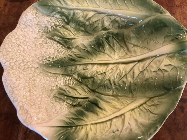 Plat chou en barbotine vintage