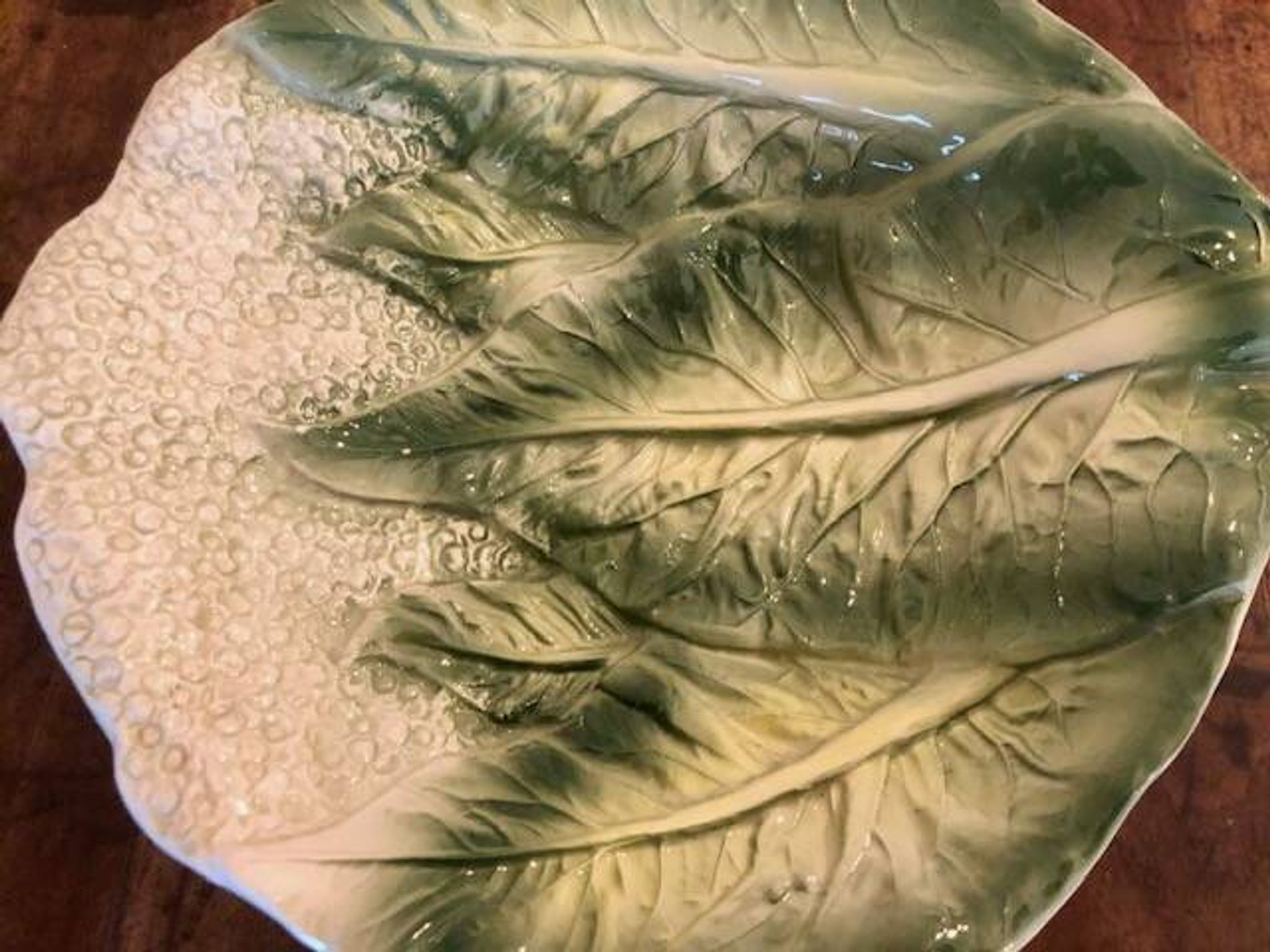 Plat chou en barbotine vintage