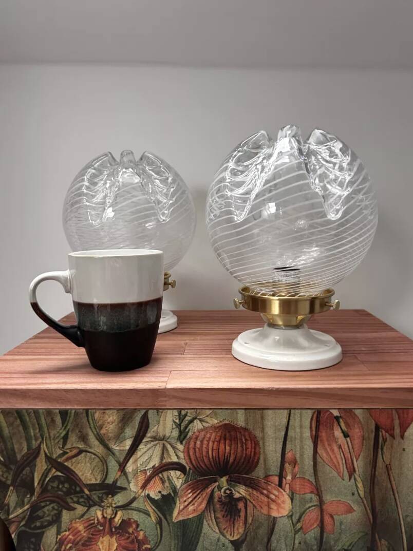 Paire d’appliques murales globes vintage