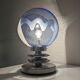 1970s Toni Zuccheri 'Membrane' Blue Murano Glass & Chrome Table Lamp