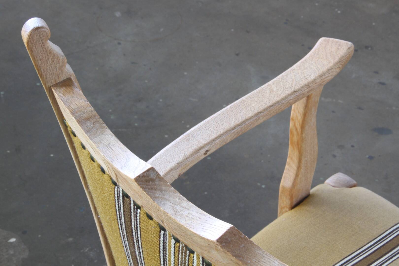 Vintage Danish Solid Oak Brutalist Armchair, Henning Kjærnulf style, 1960s