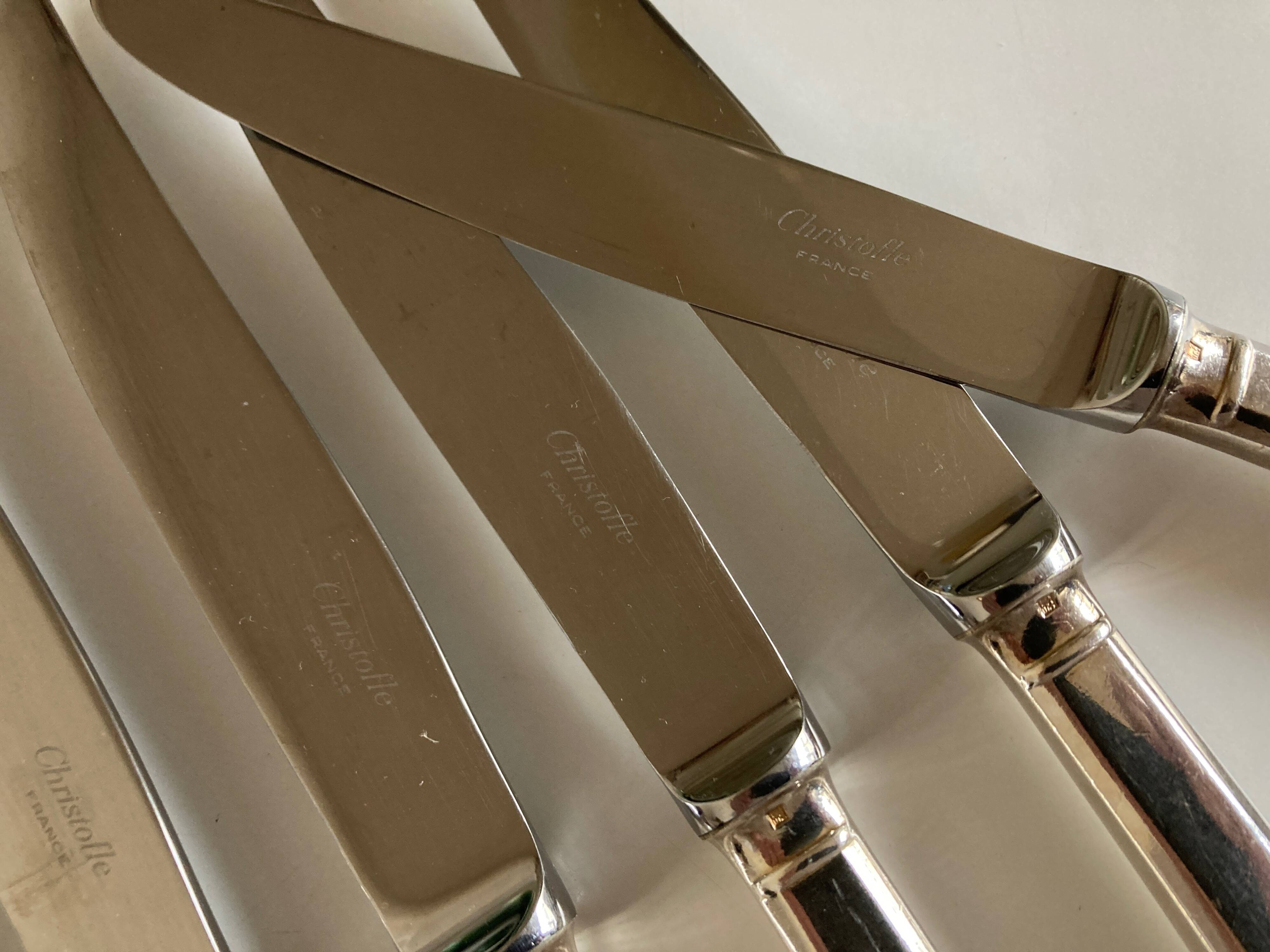 Set of 6 Cluny Vieux Paris knives Christofle