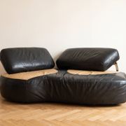 Poltromec two-tone leather sofa design, 1970s