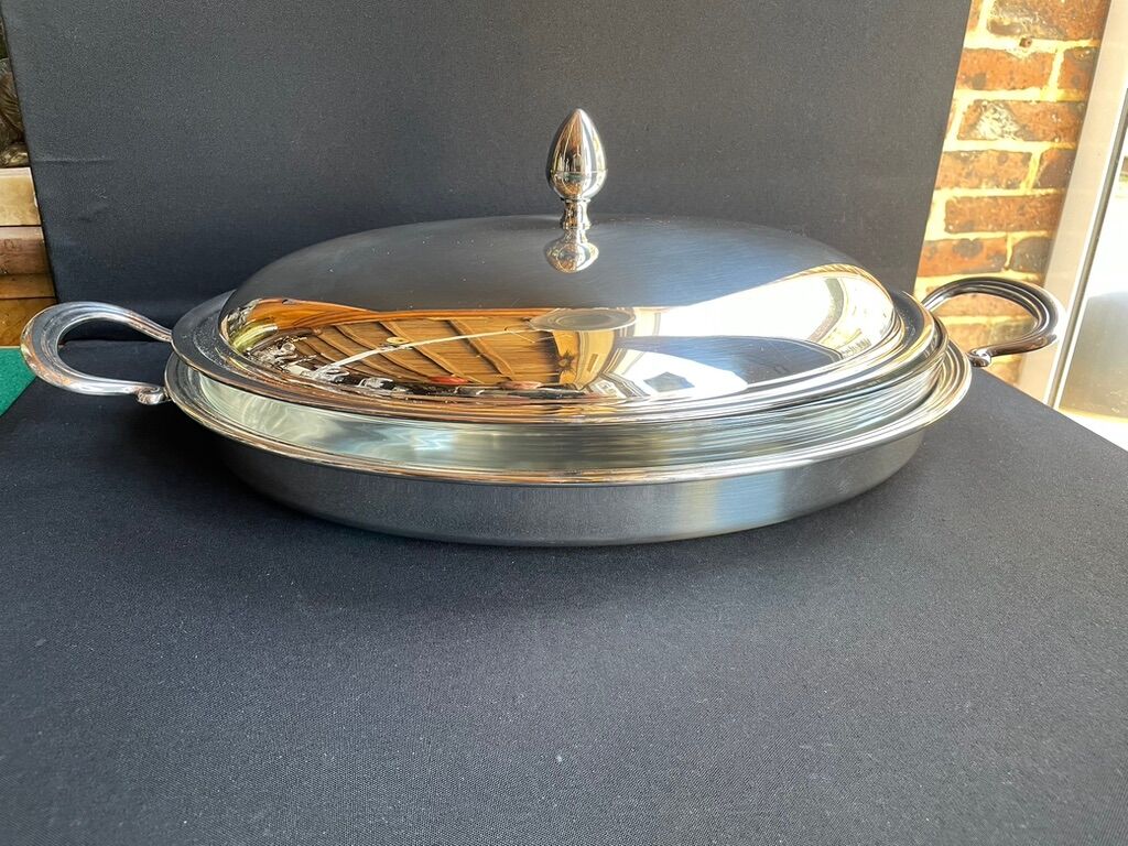 Rino Greggio - OLRI and Pyrex - Large serving dish - Modern - Silver metal, Glass