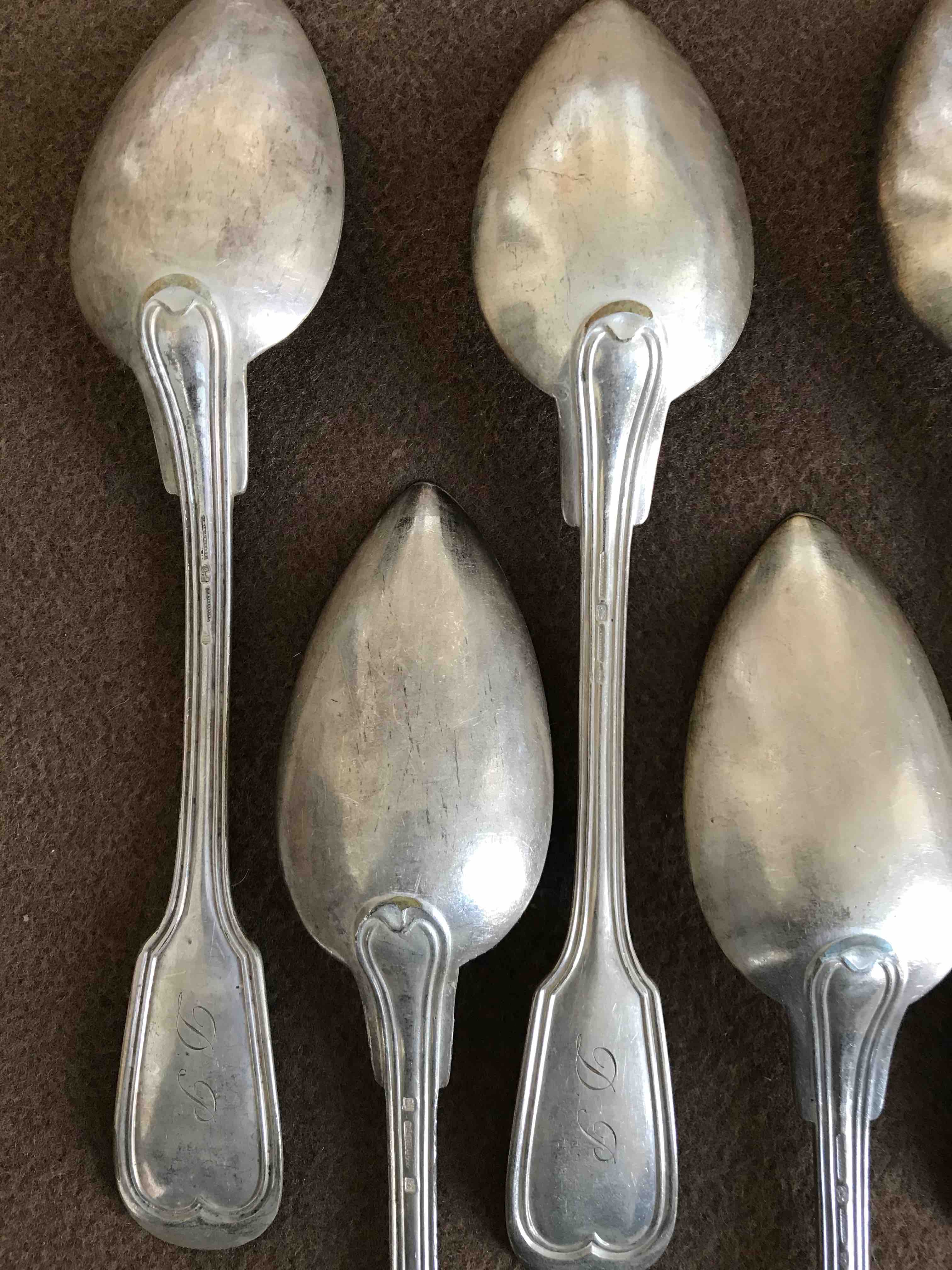 Lot 12 tablespoons in silver metal Cailar & Bayard goldsmith
