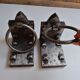 Medieval-style bookends, antique door handle.