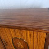 1960s sideboard with decorated doors in wood and brass