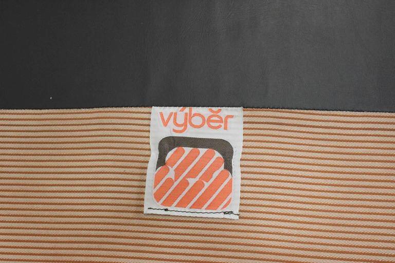 Czech Brown Leather Armchair from Vyber, 1970s