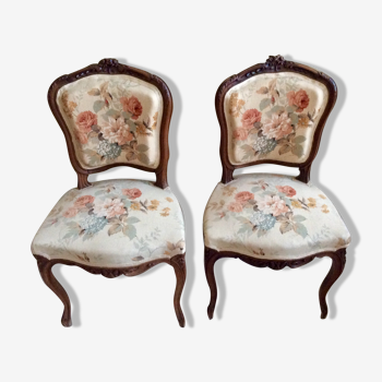 Suite of 6 chairs neo-renaissance Louis XIII amazon cavalier fabric |  Selency