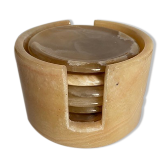 Set of 6 onyx glasses coasters