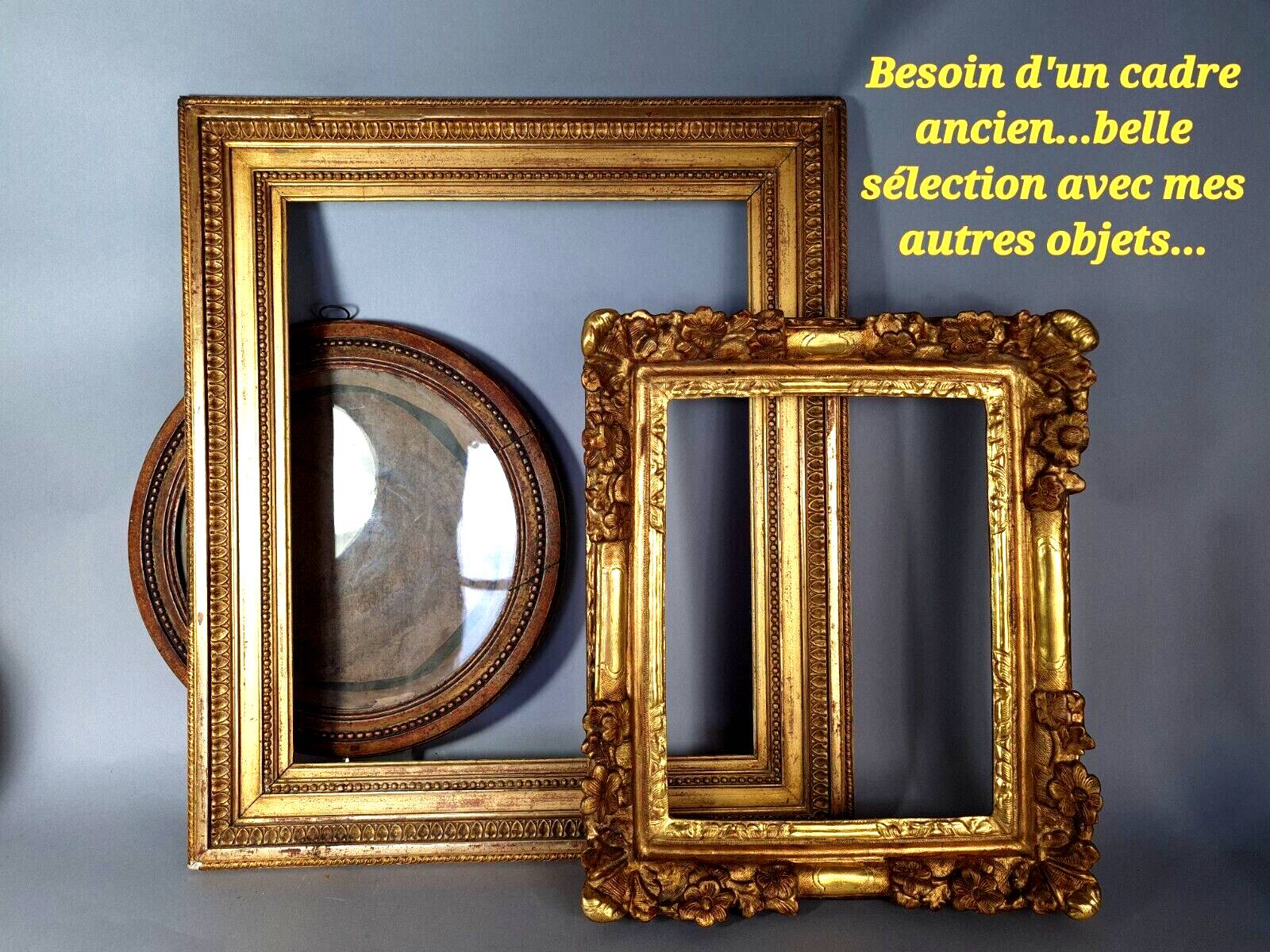 Old Napoleon III mirror in ogee frame, all original 49x37 cm SB