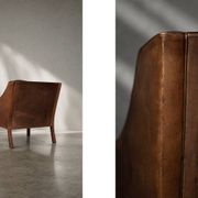 Vintage Mid-Century Danish Modern Lounge Leather Chair & Ottoman Model 2207