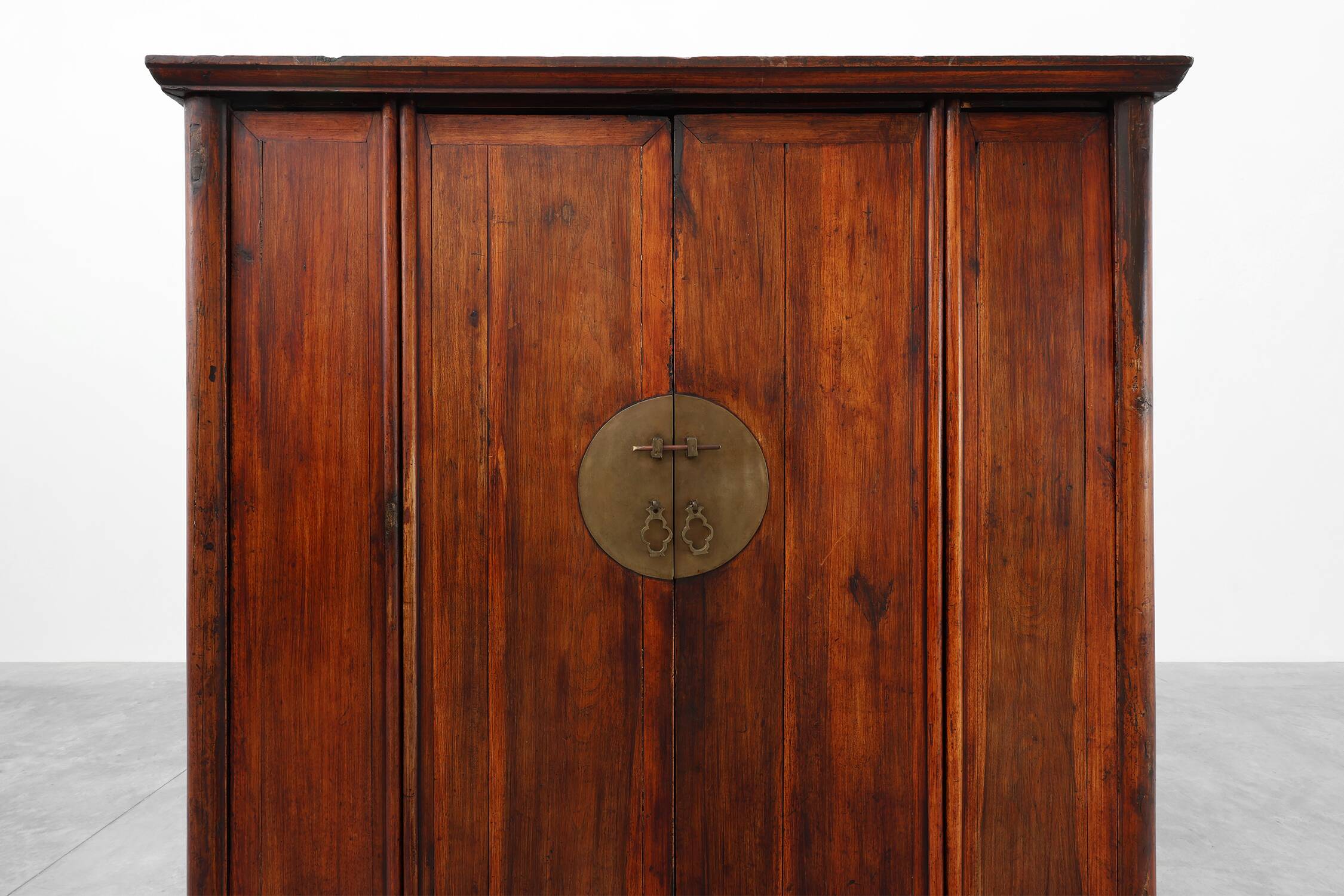 Large wooden Chinese 19th Century Qing Dynasty Wedding or Tapering Cabinet