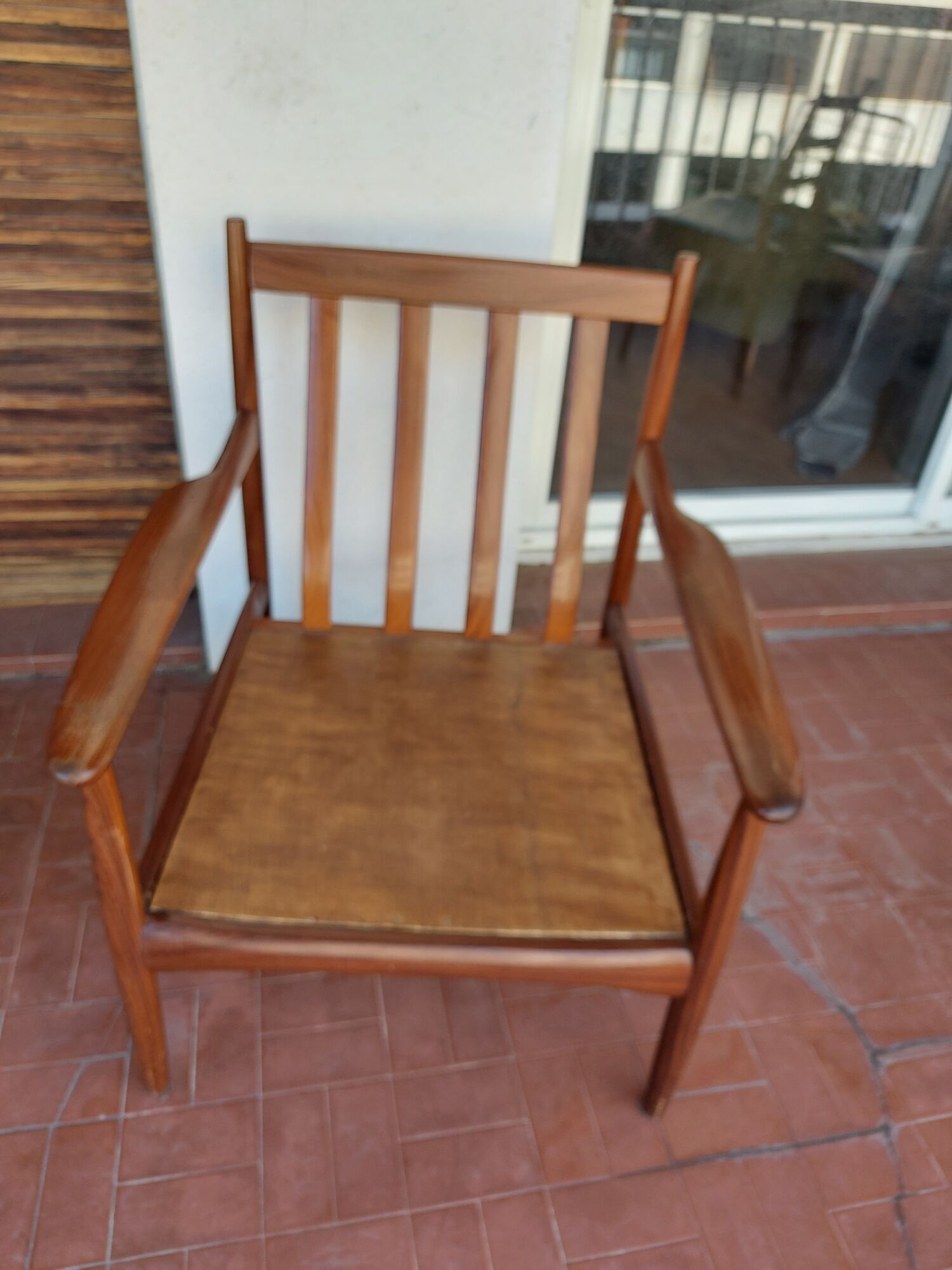 Scandinavian armchair Grete Jalk in teak, 50