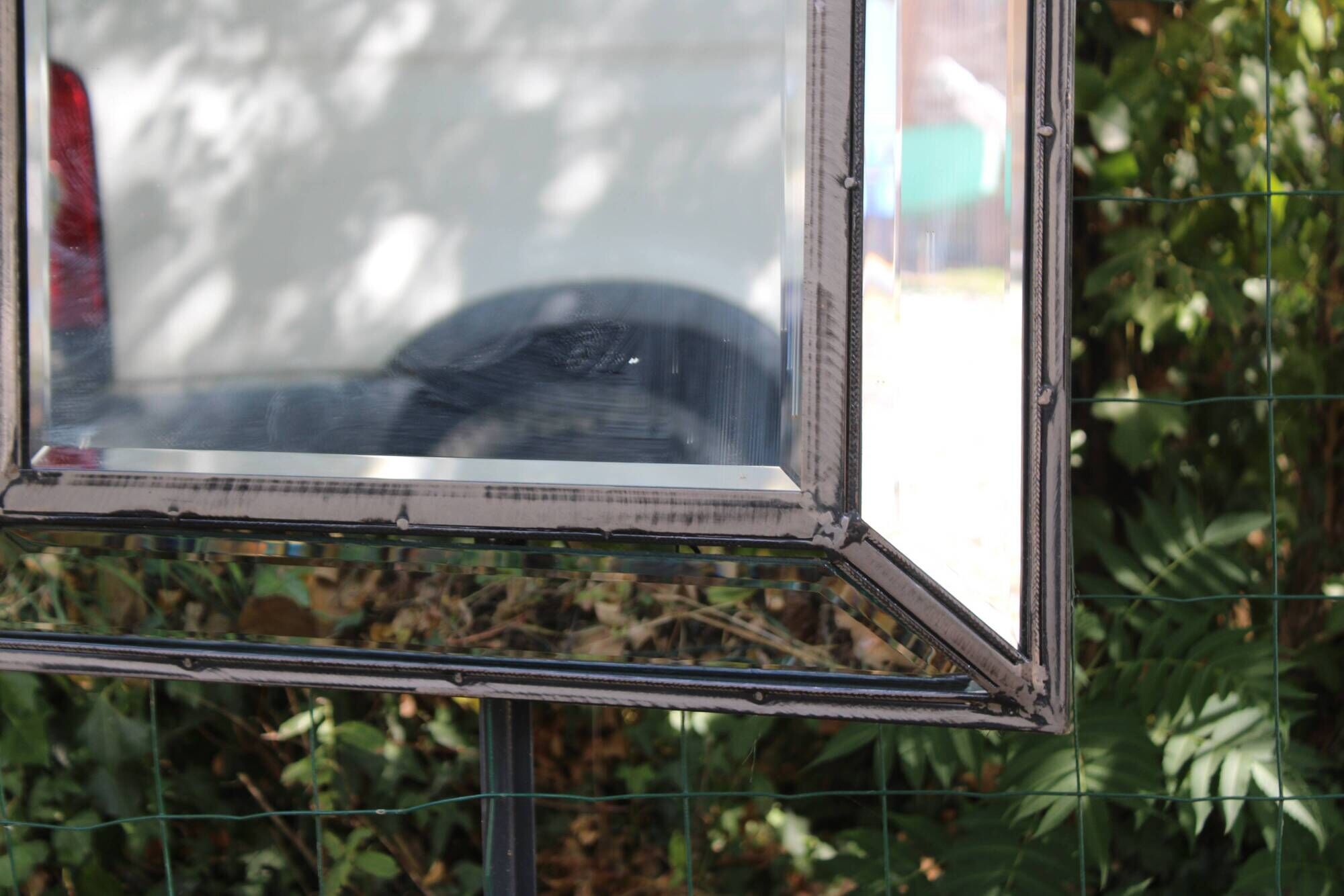 Miroir vintage en métal à parcloses – 5 glaces biseautées