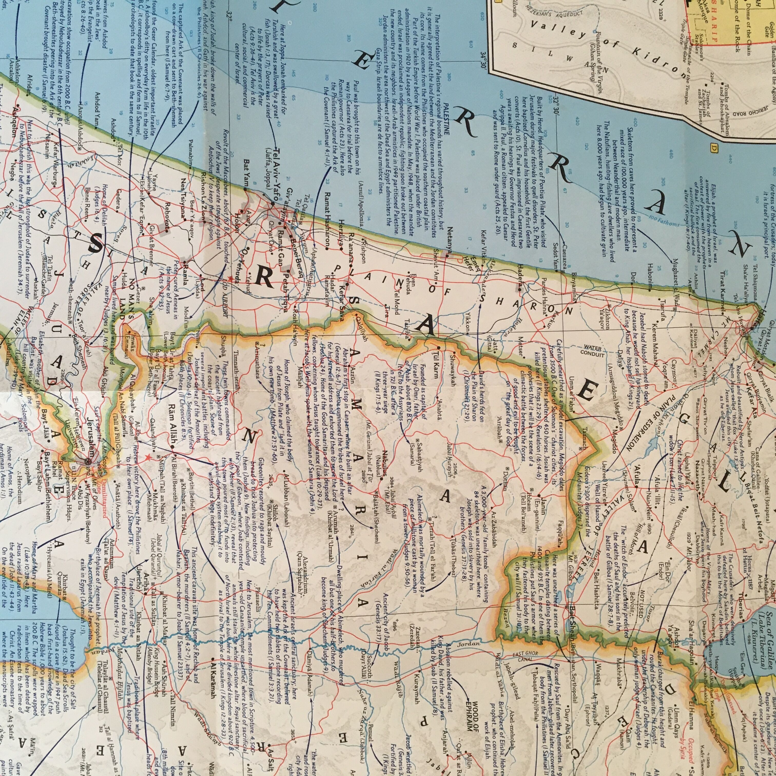 "Holy Land" map National Geographic 1963
