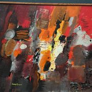 Original Swedish Oil on Panel – “Composition” by Kulo Green (1913–1972) – Signed – Vintage & Framed