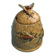Slush beehive and bee honey pot, enameled ceramic