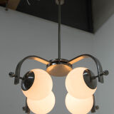 Bauhaus nickel-plated chandelier, 1930s