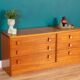 Retro Teak Stag Cantata, Mid Century Six Drawer Chest of Drawers