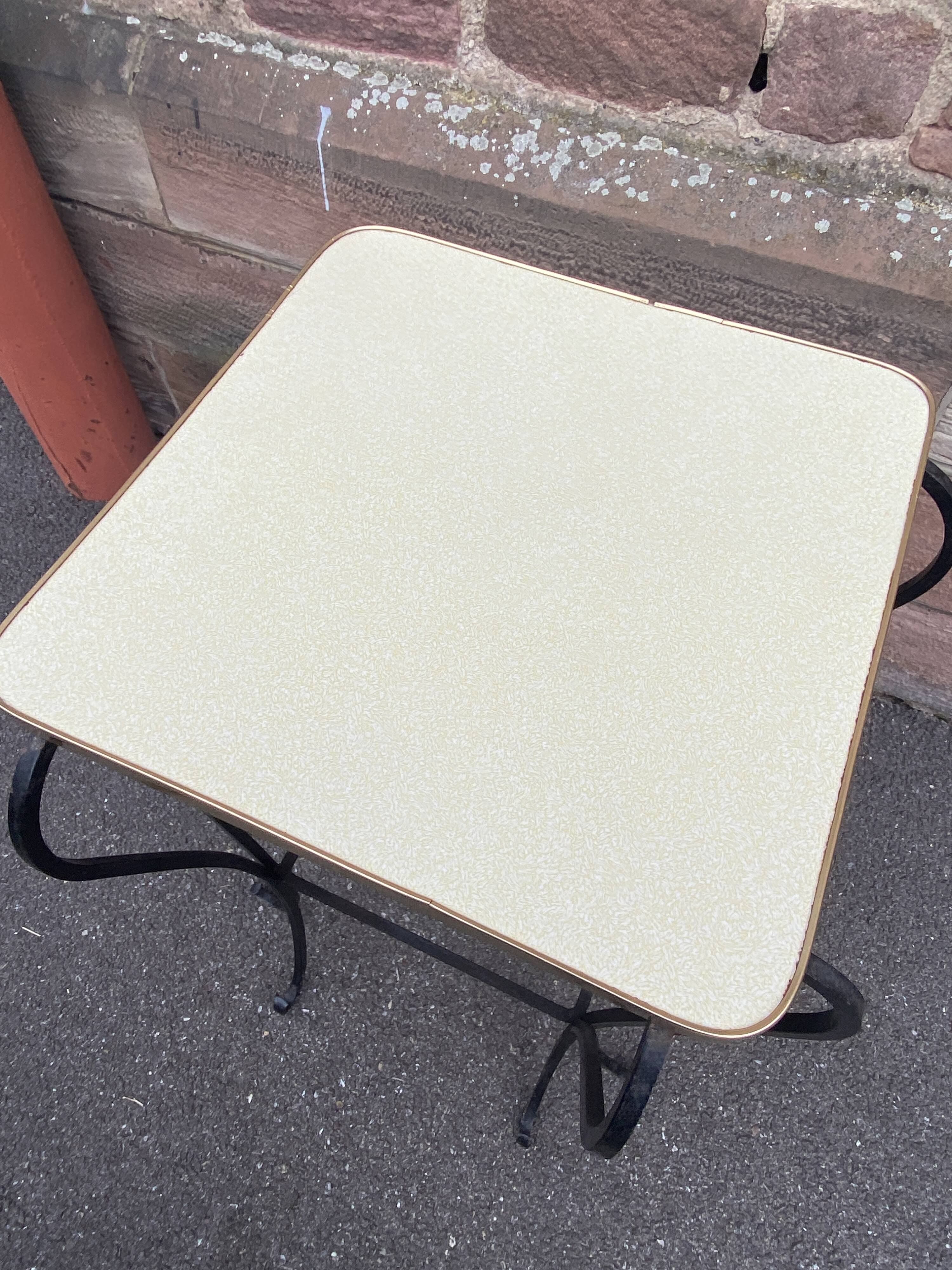 plant stand console plant stand side table Formica and metal
