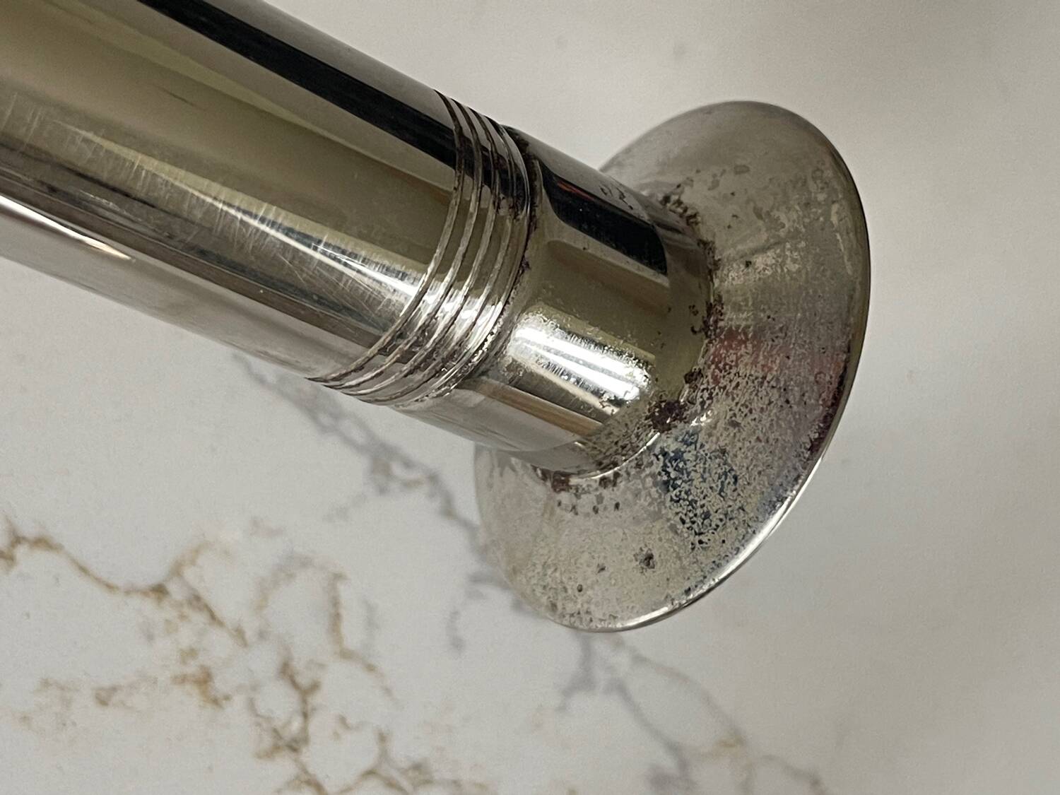 Silver metal candle holders