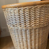 Panier vintage en rotin 1960