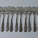-Set of 12 silver-plated fish forks, 'REX' goldsmith's work