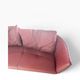 de Sede DS-102 red leather sofa with 3 stools