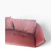 de Sede DS-102 red leather sofa with 3 stools