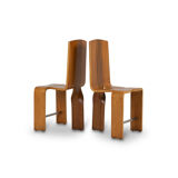 Series of eight blond cherry chairs, 1980s