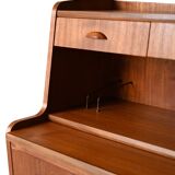 1960s Scandinavian Teak Secretaire with Sculpted Handles