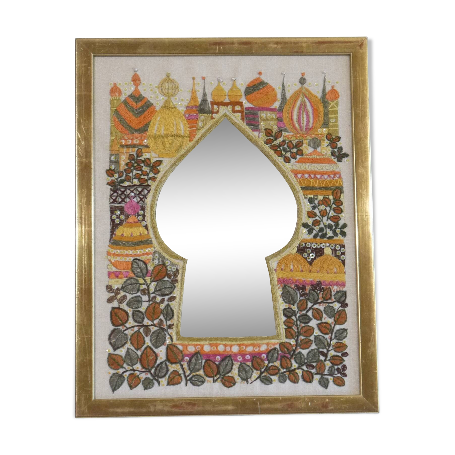 Scandinavian woven mirror 1970